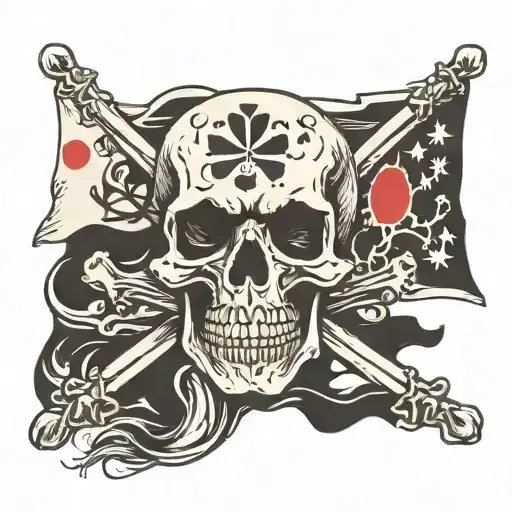 White Beard Skull And Bones Flag