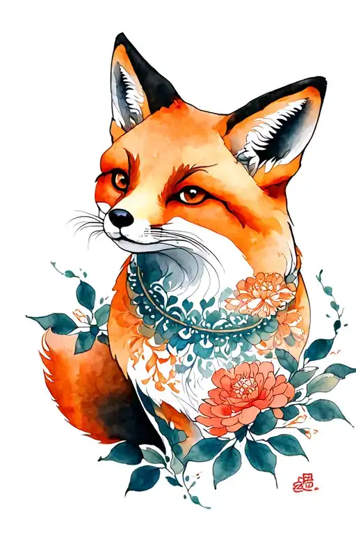 Watercolor Fox