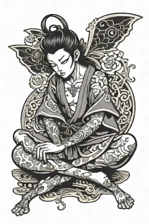 Cartoon Fairy Sitting Cross Legged