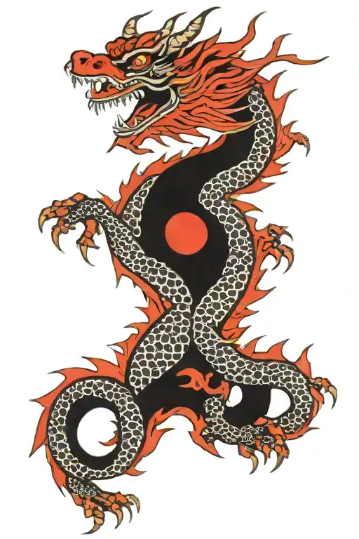 Red And Black Dragon