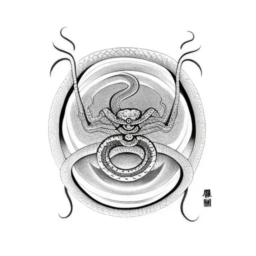 Snake With Spider Lilly