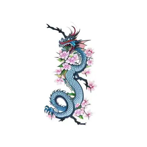 A Dragon With Cherry Blossoms