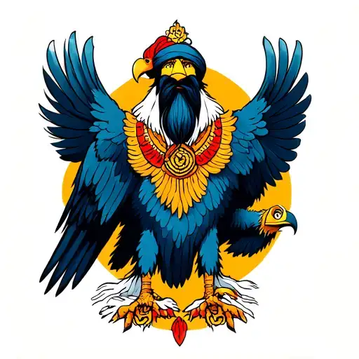 Guru Gobind Sing With Eagle