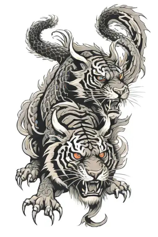 Dragon And Tiger Forearm