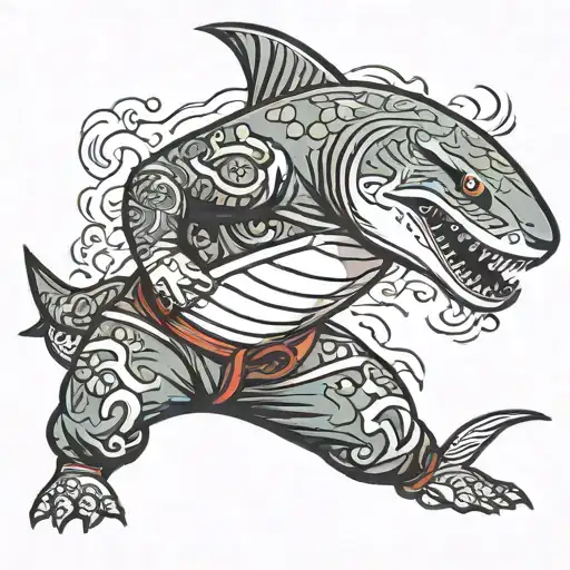 Jiu Jitsu Fighter Shark Costume Standing