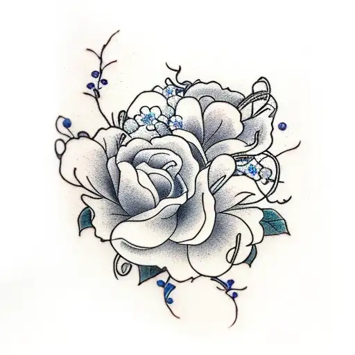 The Word Nox With Forget Me Nots