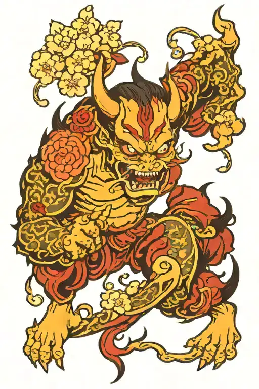 Demon With Cherry Blossoms