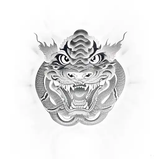Snake Tiger And Foo Dog