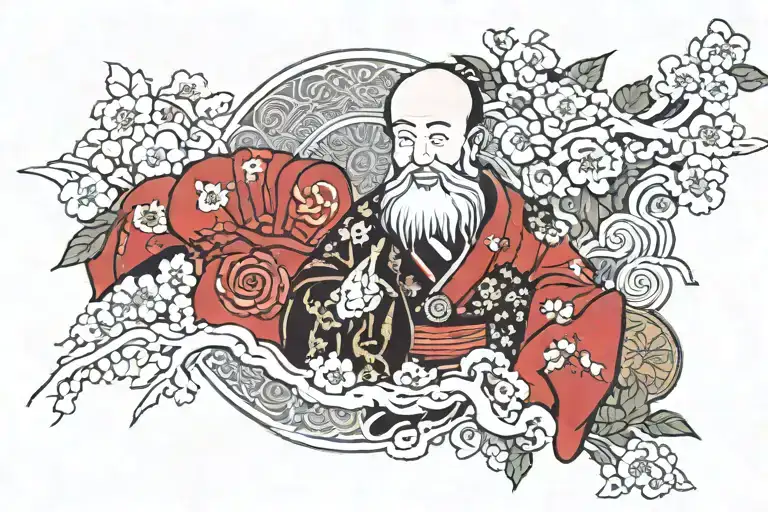 Catholic Michael With A Traditional Japanese Background