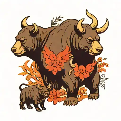 Wall Street Bear And Bull