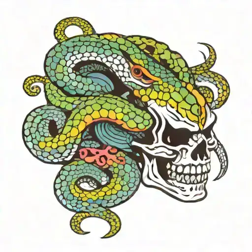 Psychedelic Viper Coming Out Of Skull