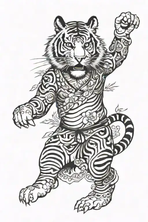 Adam Levine Style Tiger Walking