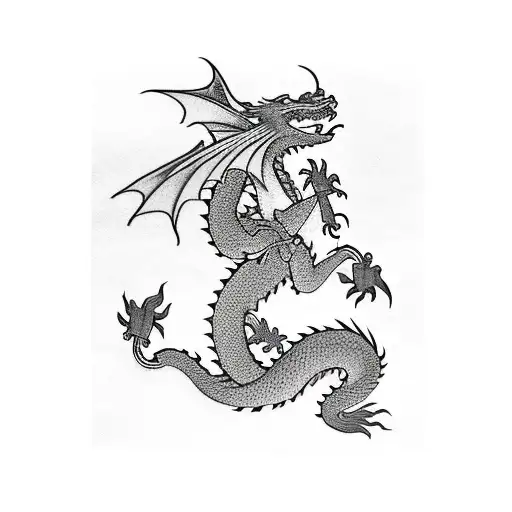 Dragon With Plants Going Down The Spine