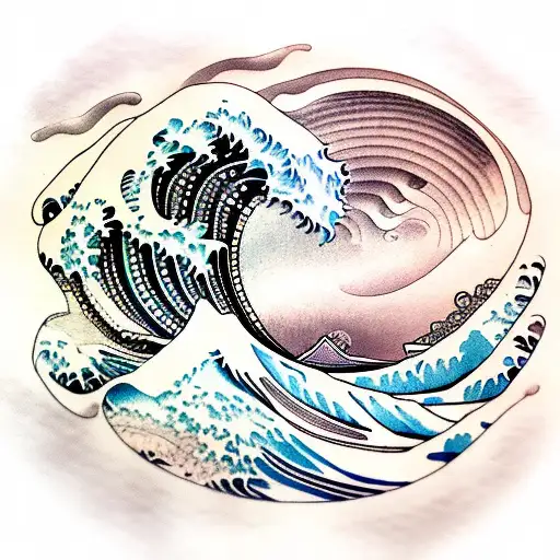 Ocean Wave Encased In A Circle