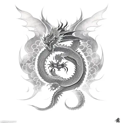 Black Small Dragon Shadowy