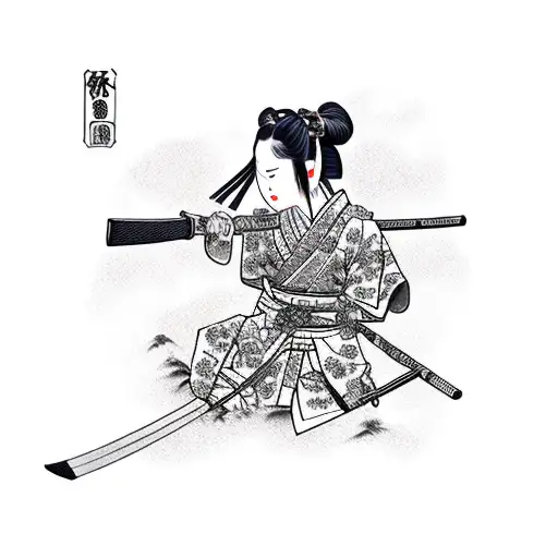 Samurai Girl With Katana