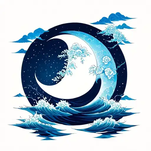 Moon And Water Element Symbol
