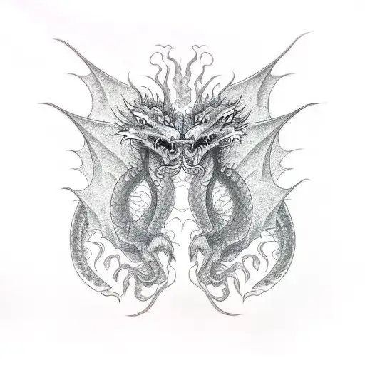 Dragon Twin With Two Heads