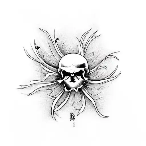 Red Spider Lily And Skull