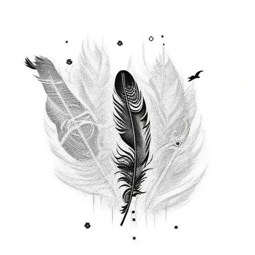 Feather That Spreads Into Crows