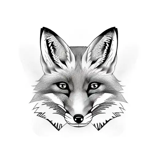 Realistic Fox Portrait With A Sailor Hat