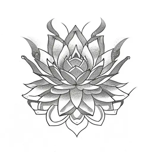 Lotus Flower With Waves