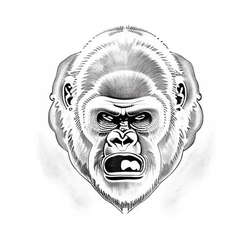 Gorilla Face With Fangs