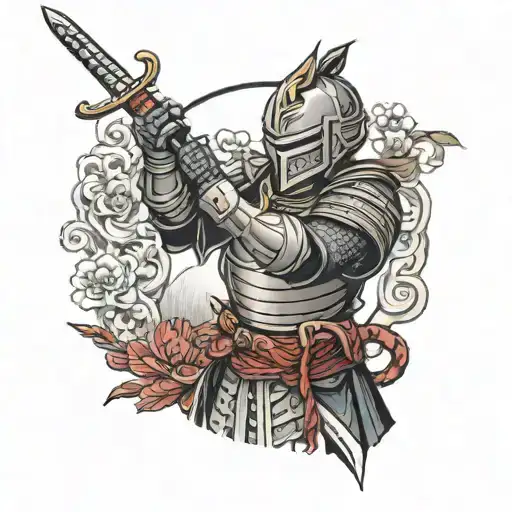 Knight Holding A Sword Piercing