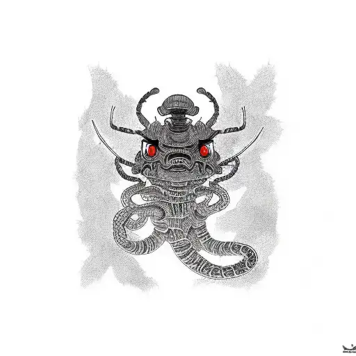 Scolopendra With Samurai Mask