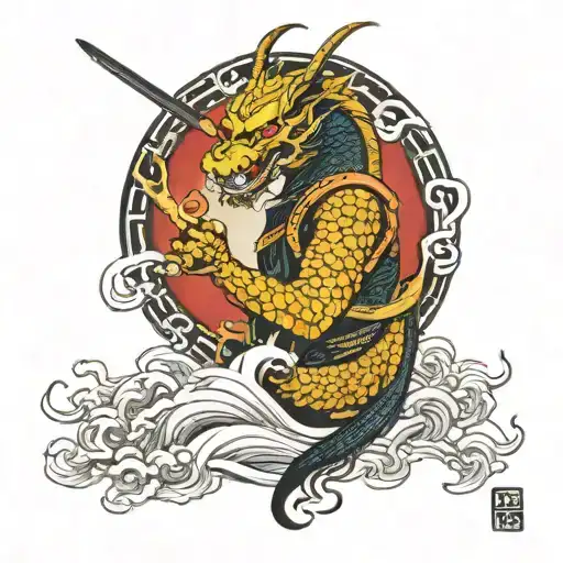 Samurai And Dragon