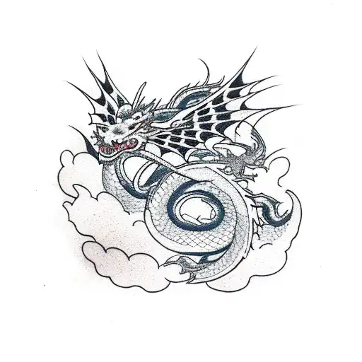 Dragon With Cherry Blossom