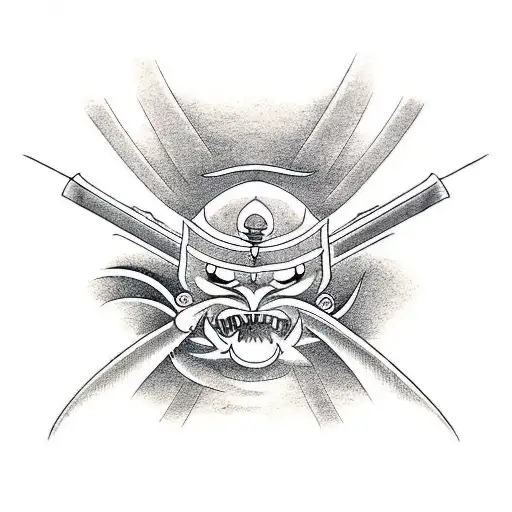 Katana With Bat And Dominator Symbol In Japanese