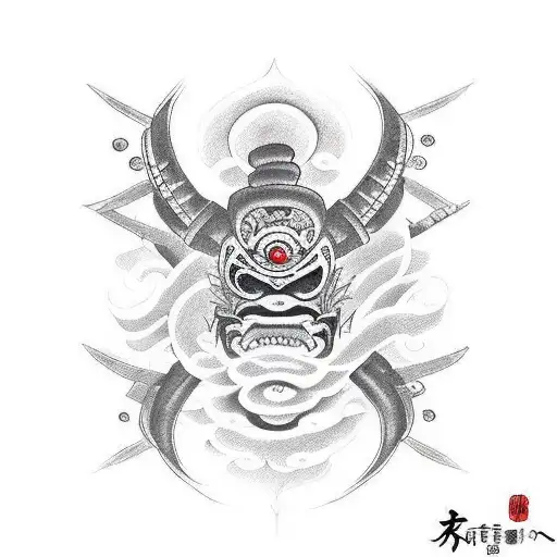 Katana With Dominator Symbol In Japanese