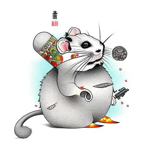 Djungarian Hamster With A Gun