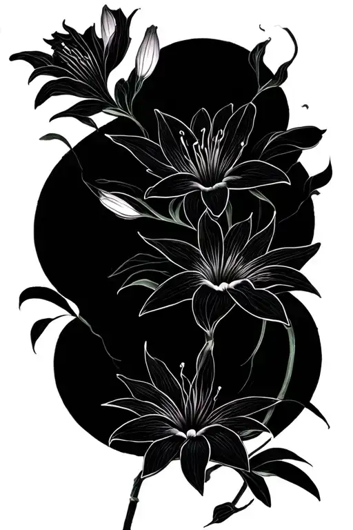 Spider Lily Flower Surrounded