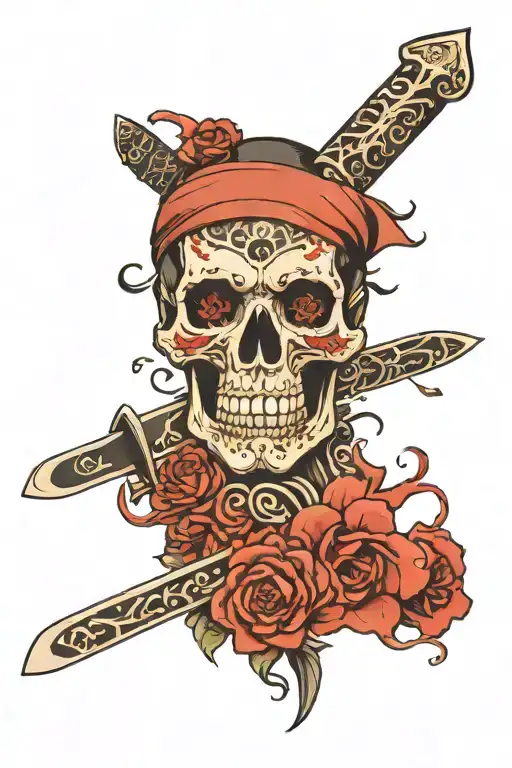 Knife And Skull Wearing
