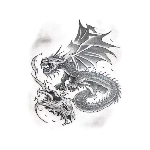 American Eagle Fighting A Dragon