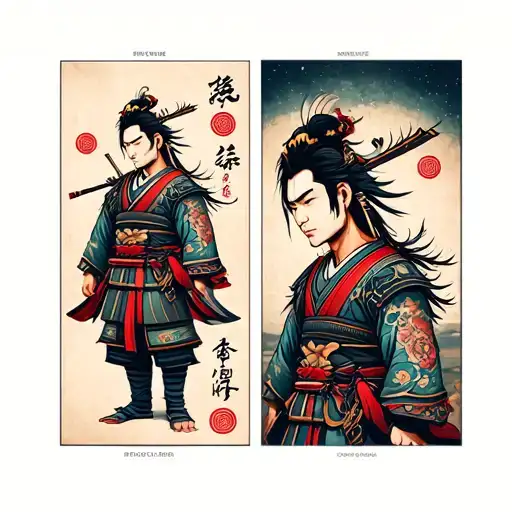 They Are Samurai Ohhomaras On The Chest On Both Sides To The Guy