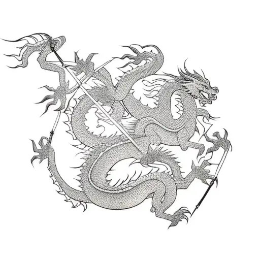 Dragon Hanging From Tree Branch