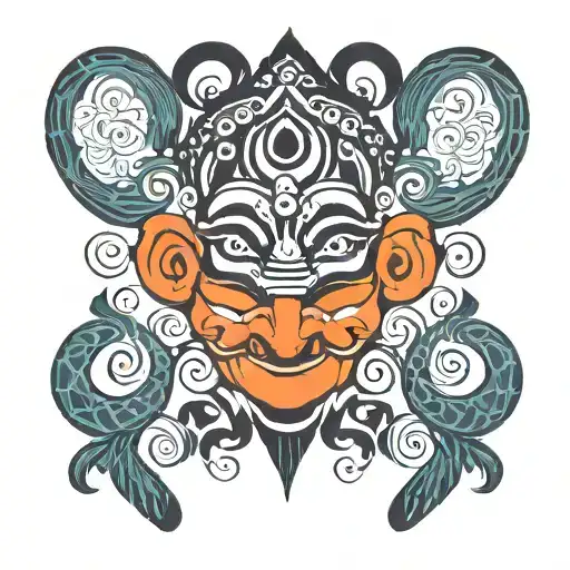 Highly Abstracted And Minimalistic Krishna God Hindu