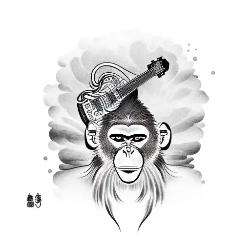 Monkey With Electric Guitar