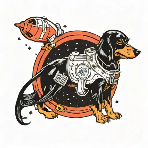 Black Dachshund Space Explorer