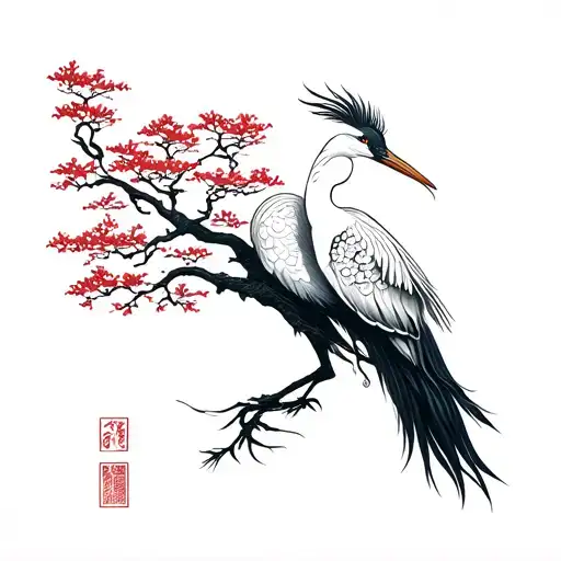 Crane And Tree Of Life