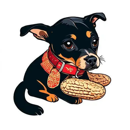 Peanut With Dog Collar