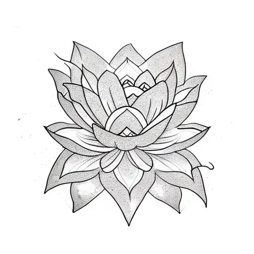 Cover Up Of A Line Art Lotus