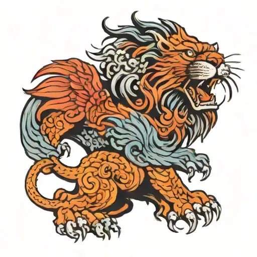 Lion And Phoenix Combination