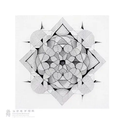 An Abstract Geometric Design Using Squares To Create An Optical Illusion