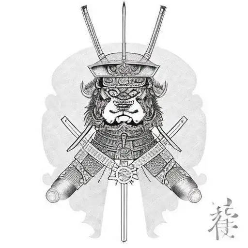 Samurai In Full Armor With A 3 Tomoe Sharingan