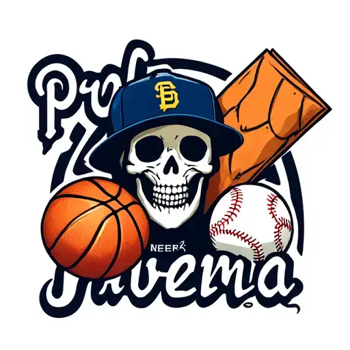 Skeleton With Baseball And Basketball And The Name Rivera With A San Diego Padres Hat