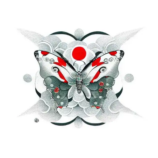 Butterfly With Meaningful Words Red And Black